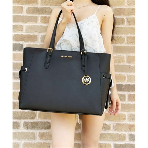 michael kors black drawstring bag|Michael Kors gilly large tote.